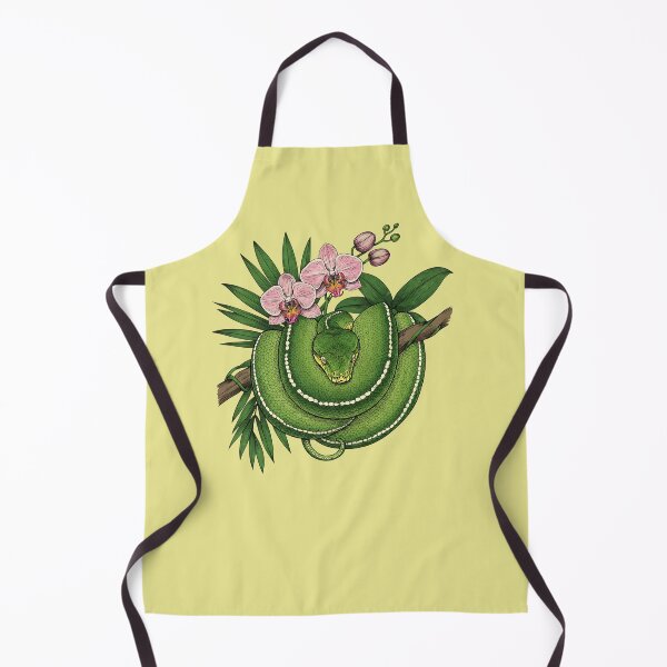 Item preview, Green Tree Python with Pink Orchids  designed and sold by BirdsnStuff.
