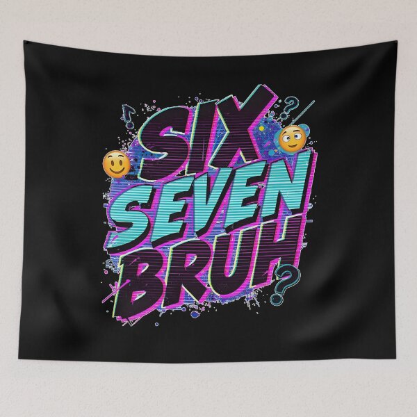 Item preview, Six Seven Bruh – Vapor Cyber Meme Design designed and sold by NORAND-online.