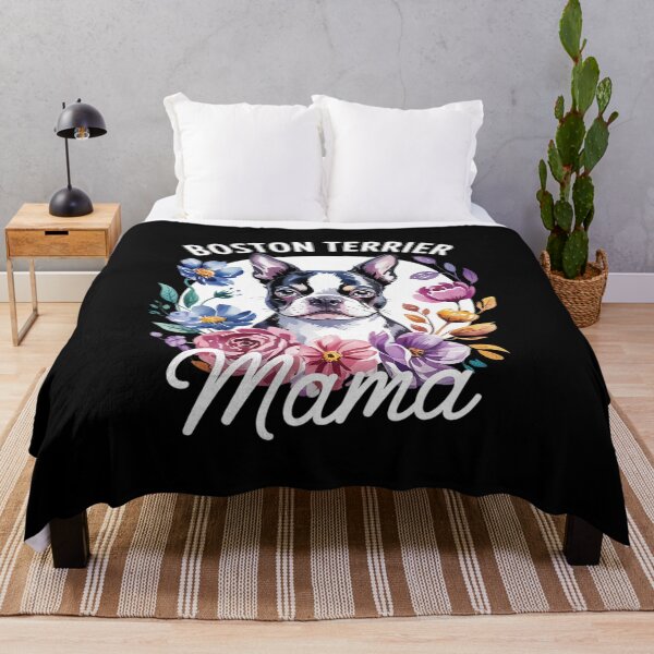 Artikelvorschau, Aquarell-Blumenmotiv, Boston Terrier Mama, Hundeliebhaberin, Muttertag entworfen und verkauft von MyzoToyota.