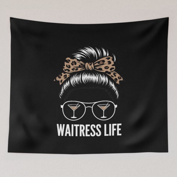 Item preview, Waitress Life Messy Bun Hair Waitress Leopard designed and sold by RustsyMin.