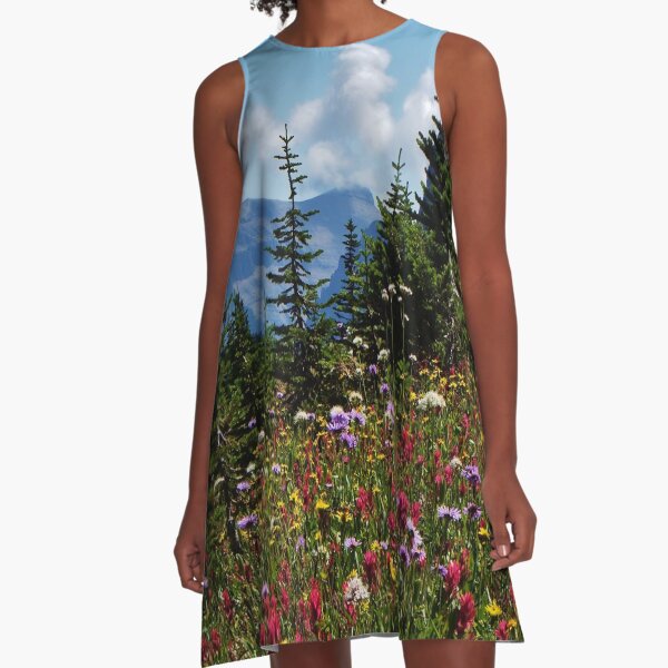 Mountain Wildflowers A-Line Dress