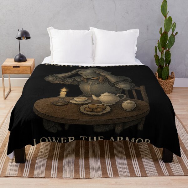Item preview, Light the Candle, Lower the Armor – Cozy Medieval Knight Tea Quote designed and sold by Mouraludia.