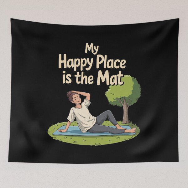 Item preview, My Happy Place is The Mat Yoga Mindfulness designed and sold by HardcoreTour.