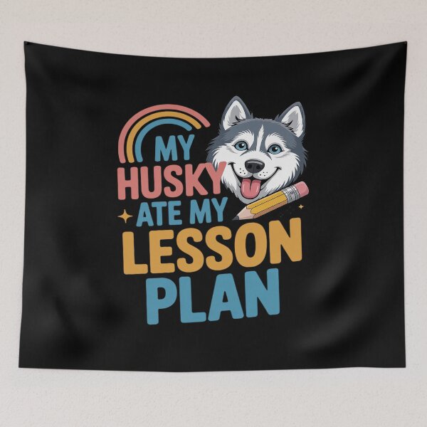 Item preview, My Husky Ate My Lesson Plan Funny Teacher Dog Back To School designed and sold by HardcoreTour.