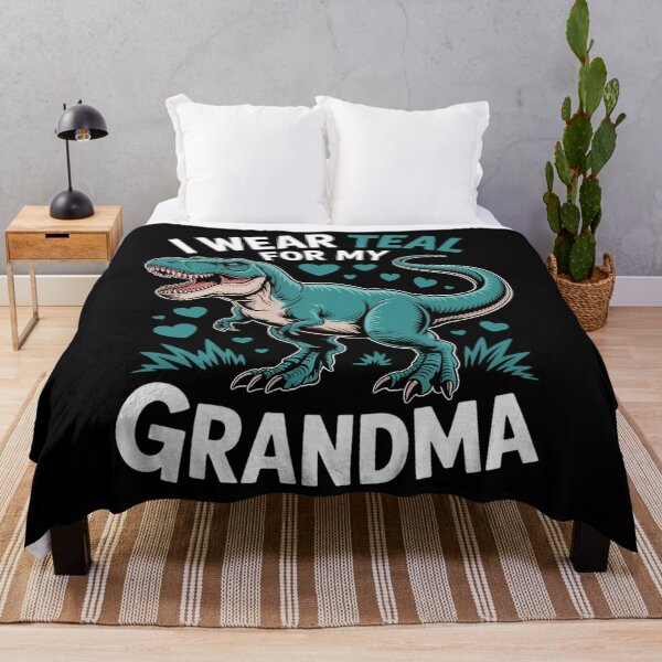 Item preview, Dinosaur Cute Ovarian Cancer Grandma designed and sold by cosmicncozyS.