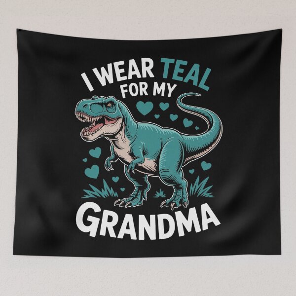 Item preview, Dinosaur Cute Ovarian Cancer Grandma designed and sold by cosmicncozyS.