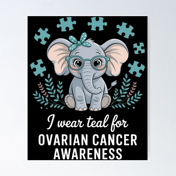 Item preview, Elephant Cute Ovarian Cancer Awareness designed and sold by cosmicncozyS.