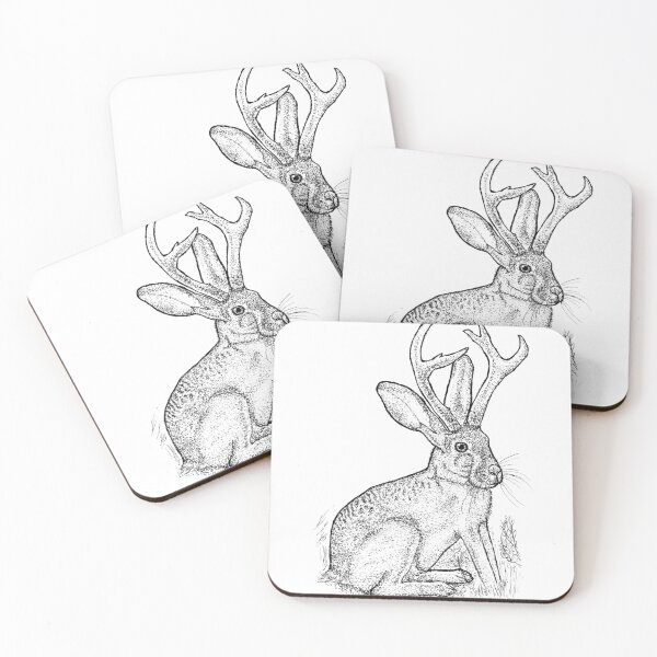 Item preview, Mythical Jackalope Stipple Illustration designed and sold by wbhny.
