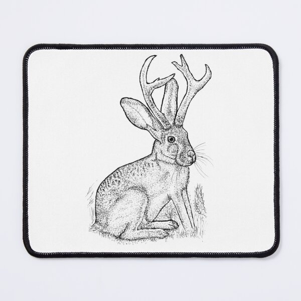 Item preview, Mythical Jackalope Stipple Illustration designed and sold by wbhny.