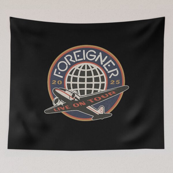 Item preview, Foreigner – 2025 Live on Tour Globe & Airplane Badge designed and sold by ketttitisandnon.