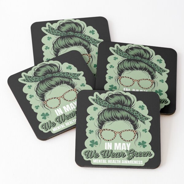 Item preview, In May We Wear Green Messy Bun Mental Health Awareness Women designed and sold by AvagondaMind.