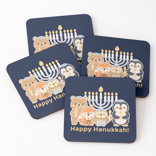 Item preview, Happy Hanukkah – Cute Animal Menorah Design designed and sold by Thank-HaShem.