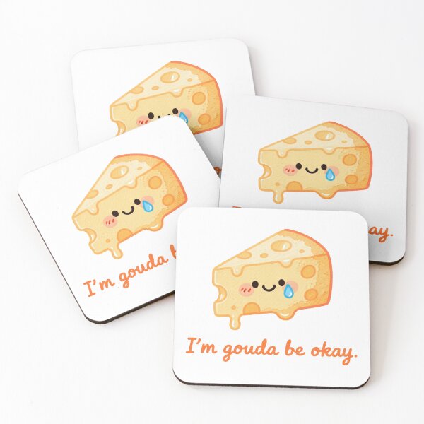 Item preview, I’m Gouda Be Okay – Cheesy Comfort Cheese Sticker designed and sold by MissKoalaJY.