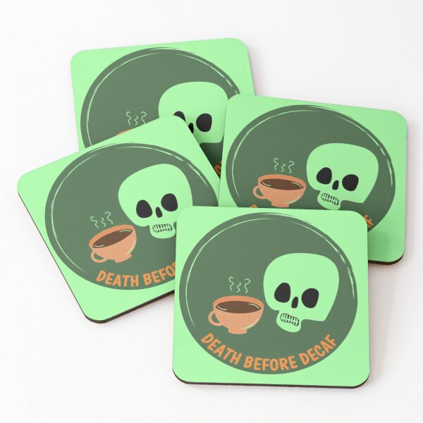 Item preview, Death Before Decaf Funny Coffee Skull Minimalist Art designed and sold by anandsiva2703.