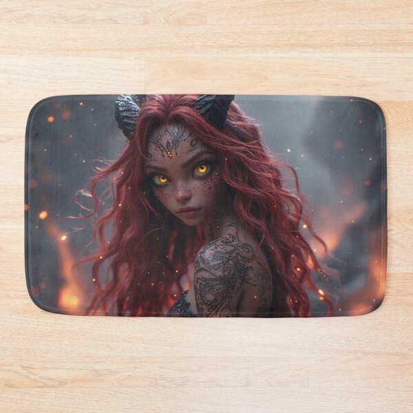 Item preview, Fiery Rebel Demoness Portrait | Red Hair Fantasy Dark Art | Gothic Animated Character Design designed and sold by David R Sawin The Architects Of Eden.