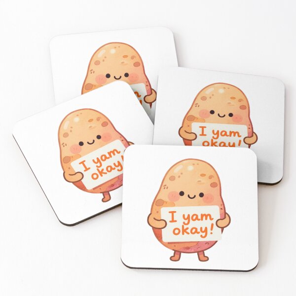 Item preview, I Yam Okay – Sweet Potato Self-Care Sticker designed and sold by MissKoalaJY.