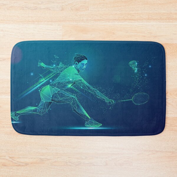 Item preview, graphic of wireframe badminton player  with lighting effect designed and sold by NiamLab.