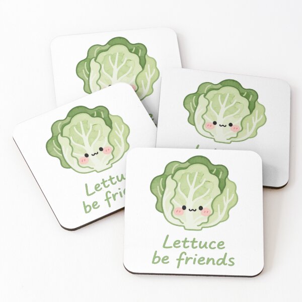 Item preview, Lettuce Be Friends – Adorable Lettuce Friendship Sticker designed and sold by MissKoalaJY.
