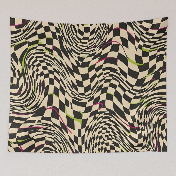 Item preview, Warped Checkered Waves designed and sold by Kaleidoscope Print.
