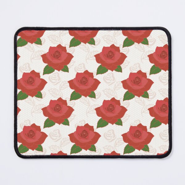 Item preview, : Red Rose Over Soft Cream Pattern designed and sold by applecs.