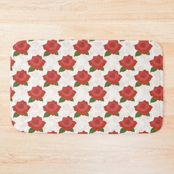 Item preview, : Red Rose Over Soft Cream Pattern designed and sold by applecs.