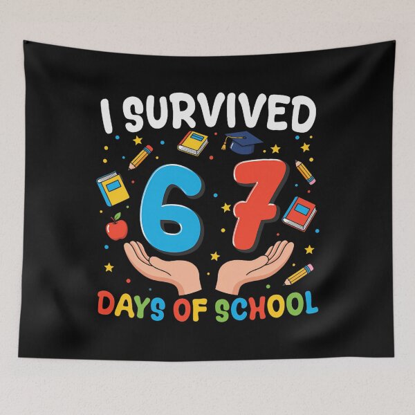 Item preview, Student School Classic Meme of Funny I Survived Days 67 67 Teacher designed and sold by SteveSaccoro.