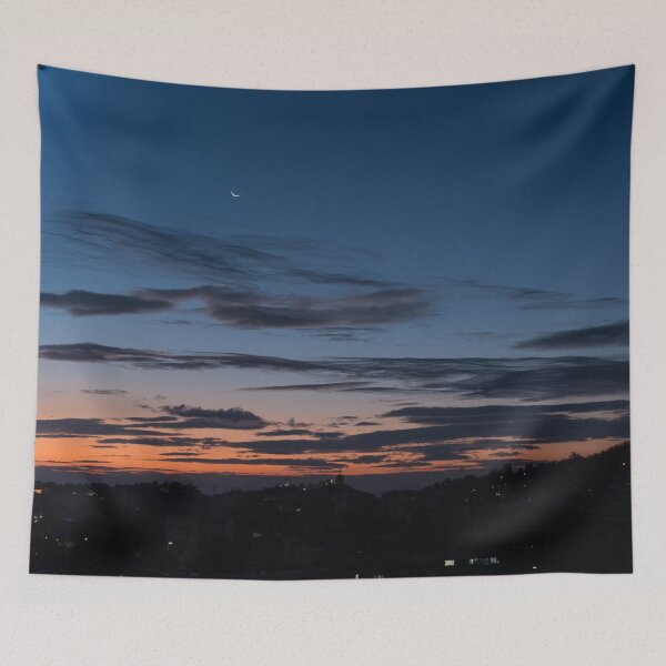 Item preview, Crescent Moon Over Plovdiv Cityscape at Dawn designed and sold by Georgia Mizuleva.