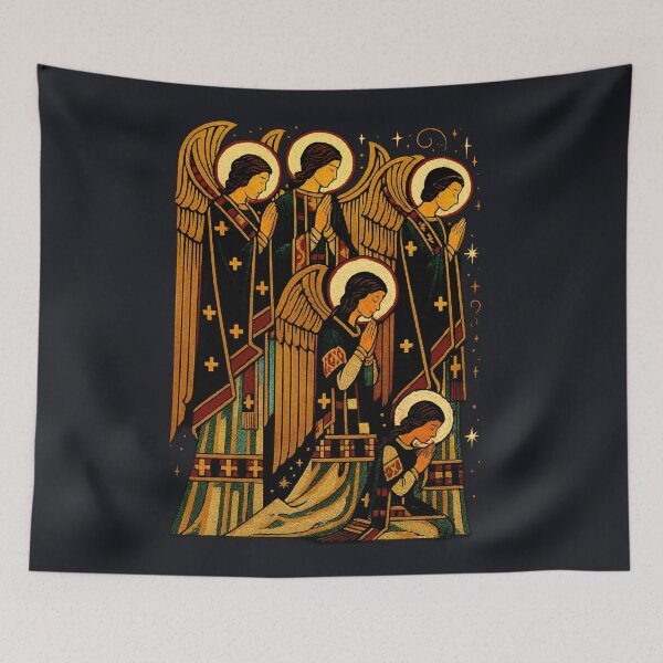 Item preview, Heavenly Host in Prayer – Angel Choir Icon designed and sold by Sanctum Icons.