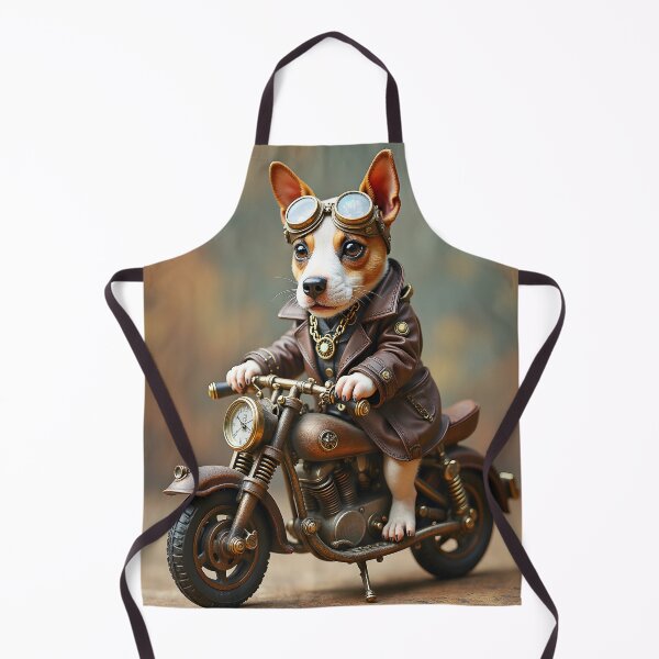 Item preview, Steampunk Jack Russell Terrier Riding a Motorbike designed and sold by Huskyyy Designs.