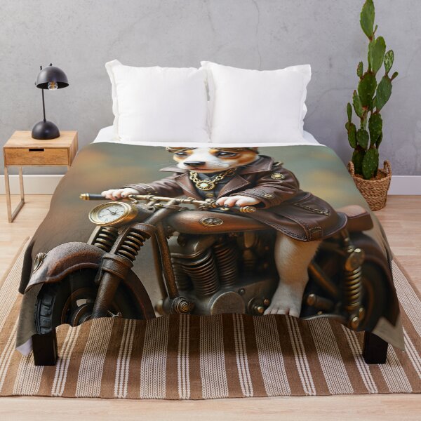 Item preview, Steampunk Jack Russell Terrier Riding a Motorbike designed and sold by Huskyyy Designs.