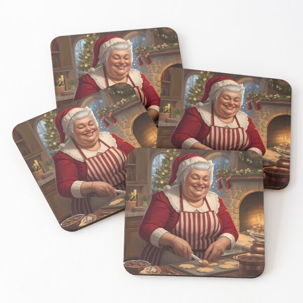 Item preview, Mrs. Claus Baking Cookies Cozy Illustration designed and sold by Valeree Store.