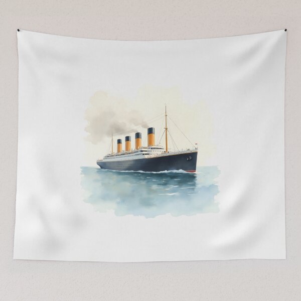 Artikelvorschau, Titanic-Schiffskunst | Historische Ozeandampfer-Aquarellillustration entworfen und verkauft von kritiatul.