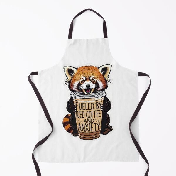 Item preview, Fueled By Iced Coffee And Anxiety Red Panda - Funny Caffeine Meme designed and sold by GeniePixel.