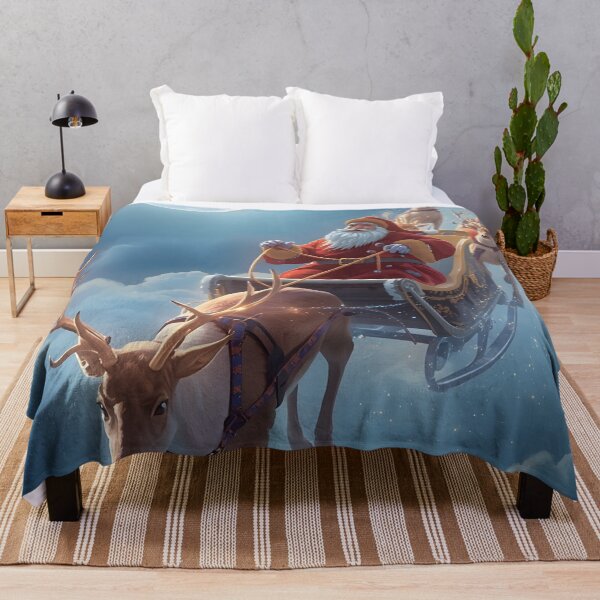 Item preview, Moonlit Sky Santa Sleigh Illustration designed and sold by Valeree Store.