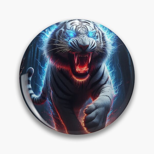 Item preview, Blue Fire Wild White Tiger designed and sold by GalleryBrisArt.