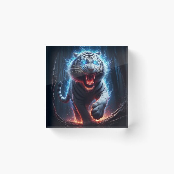 Item preview, Blue Fire Wild White Tiger designed and sold by GalleryBrisArt.