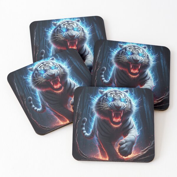 Item preview, Blue Fire Wild White Tiger designed and sold by GalleryBrisArt.