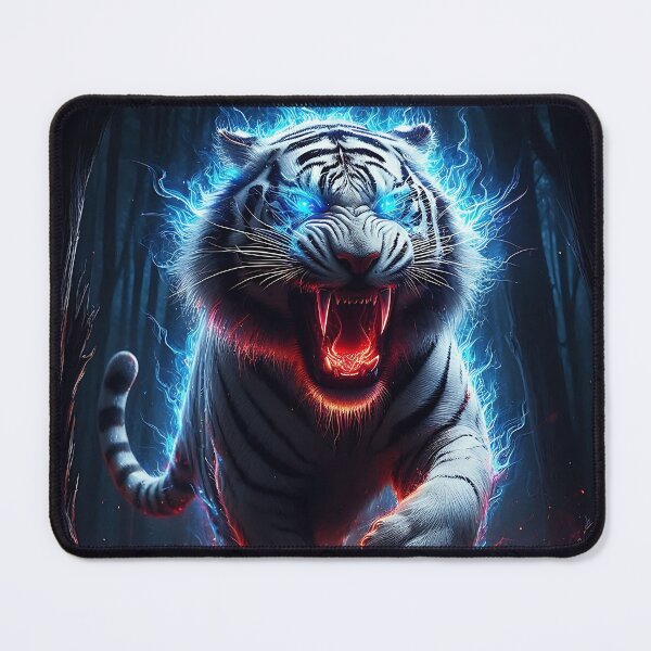 Item preview, Blue Fire Wild White Tiger designed and sold by GalleryBrisArt.