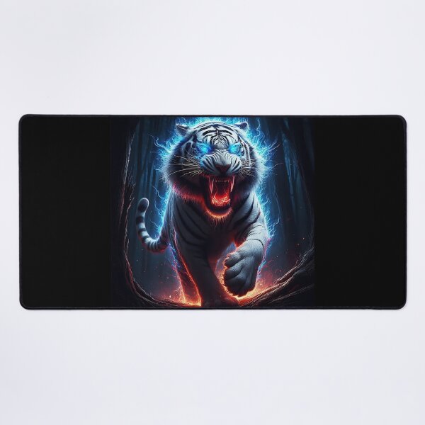 Item preview, Blue Fire Wild White Tiger designed and sold by GalleryBrisArt.