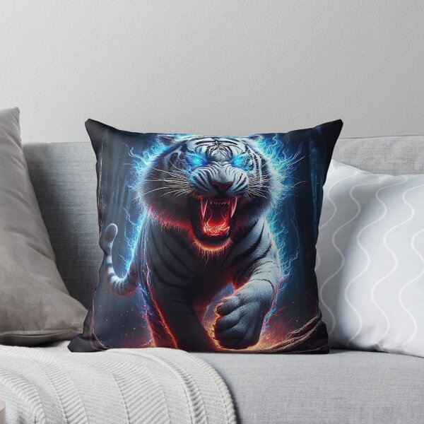Item preview, Blue Fire Wild White Tiger designed and sold by GalleryBrisArt.