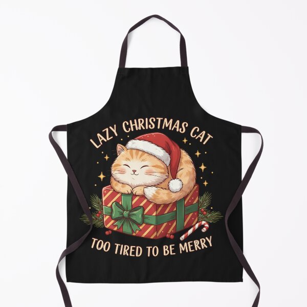 Item preview, Lazy Christmas Cat – “Too Tired to Be Merry” | Cute Cozy Christmas Cat Design designed and sold by ColorSplash123.