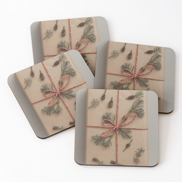 Item preview, Pine Twig and Red String Kraft Holiday Package designed and sold by Valeree Store.
