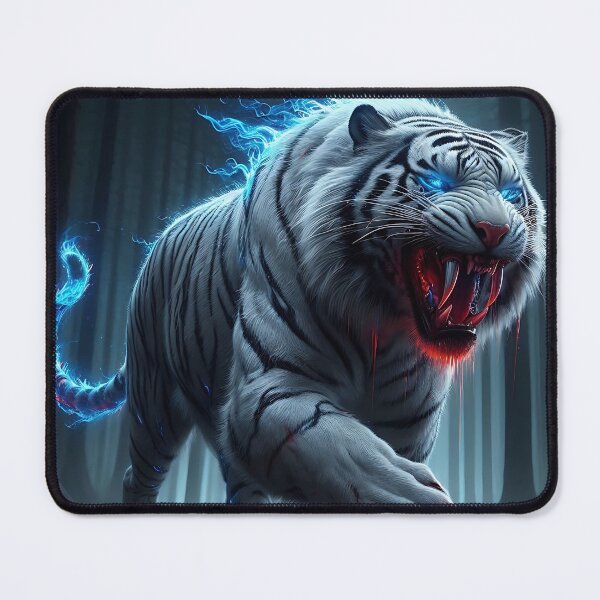 Item preview, Blue Fire Wild White Tiger designed and sold by GalleryBrisArt.