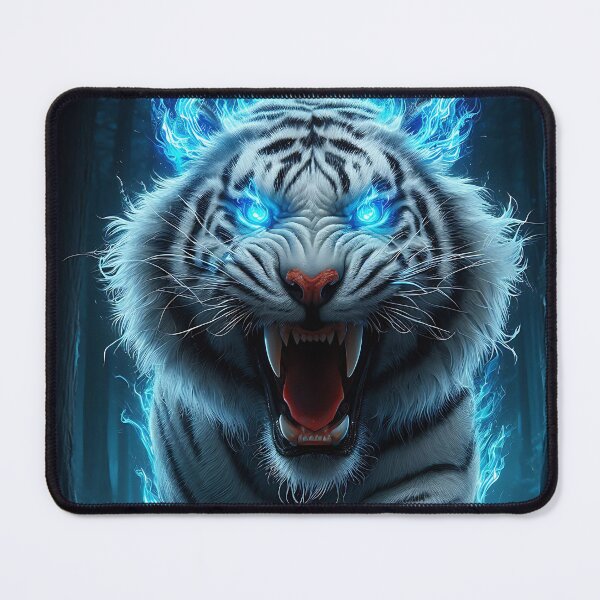 Item preview, Blue Fire Wild White Tiger designed and sold by GalleryBrisArt.