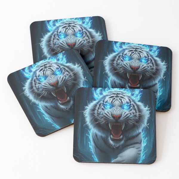 Item preview, Blue Fire Wild White Tiger designed and sold by GalleryBrisArt.