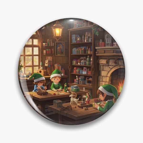 Item preview, Christmas Elves in Santa’s Workshop designed and sold by Valeree Store.