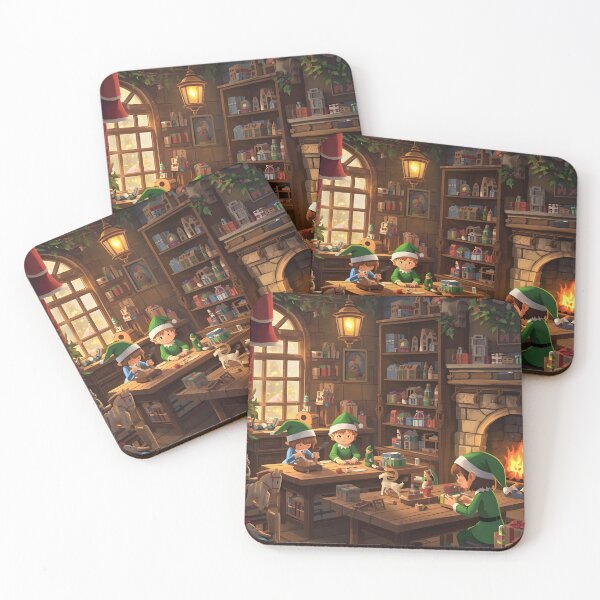 Item preview, Christmas Elves in Santa’s Workshop designed and sold by Valeree Store.