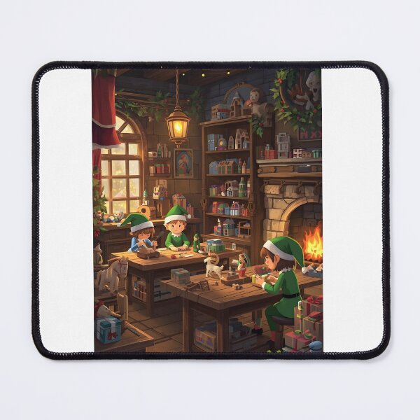 Item preview, Christmas Elves in Santa’s Workshop designed and sold by Valeree Store.