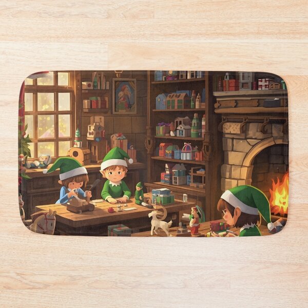 Item preview, Christmas Elves in Santa’s Workshop designed and sold by Valeree Store.