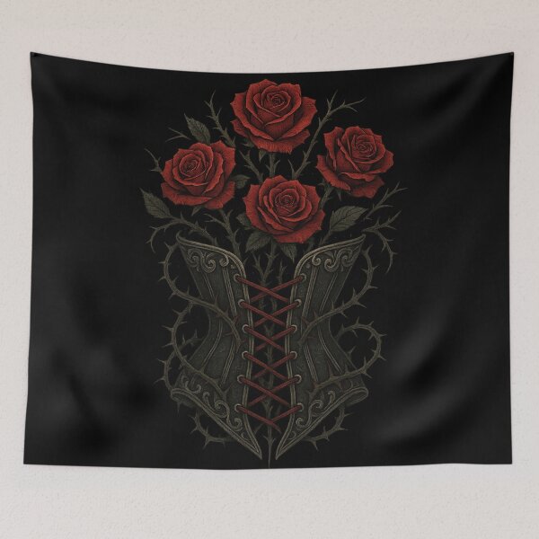 Item preview, Rose Corset Bouquet – Gothic Dark Romance Floral Corset designed and sold by Mouraludia.